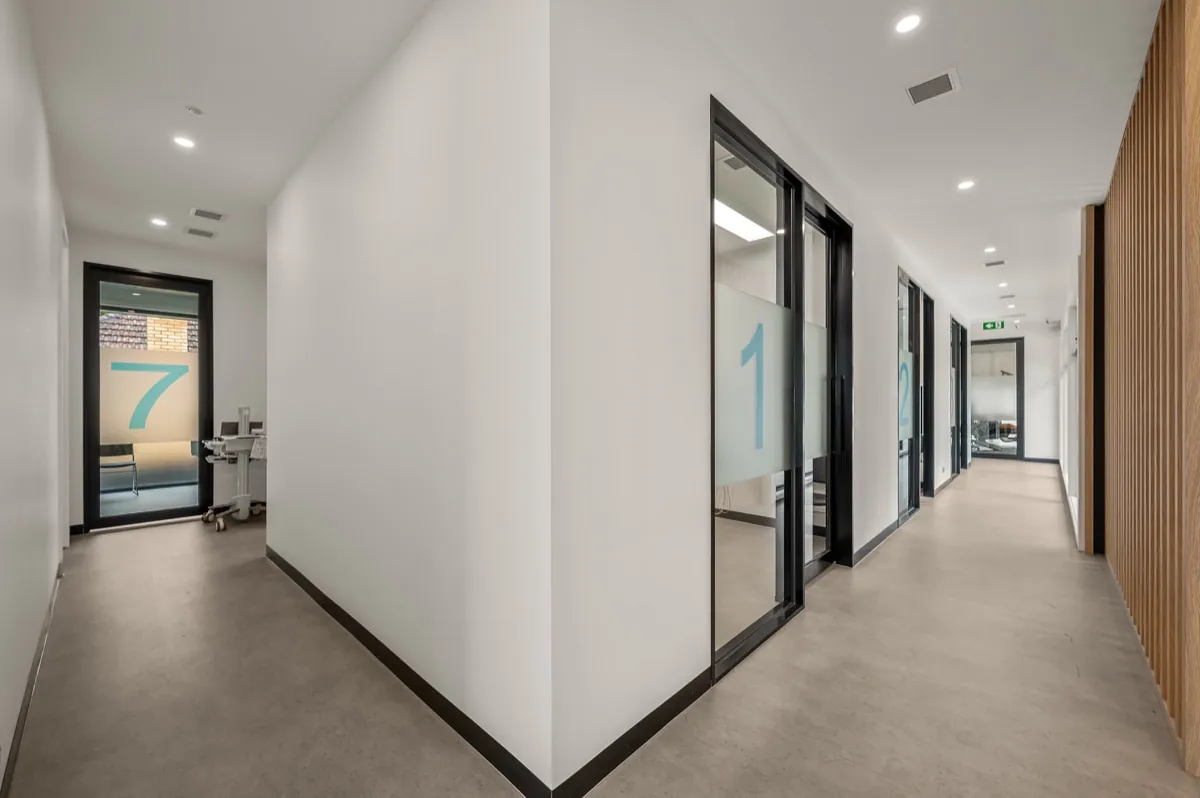Treatment rooms corridor
