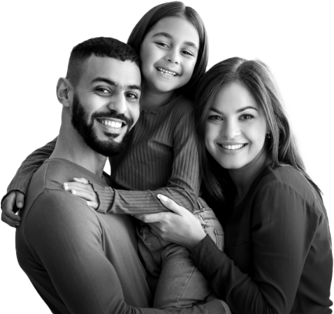Happy family smiling